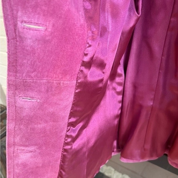 Terry Lewis Classic Luxuries SZ S Vintage Suede Jacket Coat Barbiecore Pink - Picture 7 of 12